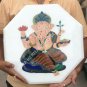 18" White Octagon Marble Coffee Center Table Top Ganesh Inlay Design Decor E1274