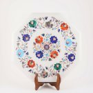 15"x15" Marble White Ascent Top Table Inlaid Multi Stone Floral Art Home Decor