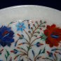 12" Marble Serving Plate Multi Inlay Floral Marquetry Arts Christmas Gift Decor