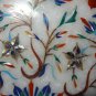 12" Marble Serving Plate Multi Inlay Floral Marquetry Arts Christmas Gift Decor