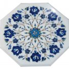 18" Marble Coffee Table Top Pietra Dura Lapis Lazuli Inlay Marquetry Furniture