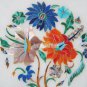 9" Marble Round Dish Plate Marquetry Lapis Inlay Floral Art Beautiful Decor Gift