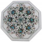 12" Marble Coffee Paua Shell Gemstone Inlay Table Top Marquetry Home Decorarive