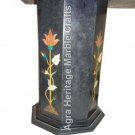 18"x12" Black Marble Semi Precious Marquetry Inlaid Dining Home Table Stand E557