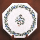 13'' Marble Tiles/Plate Multi Lapis Peacock Art Inlay Marquetry Home Decor H3718