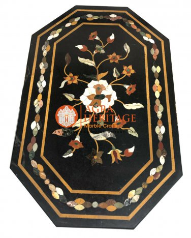 3'x2' Marble Coffee Dining Table Top Mosaic Inlay Hallway Furniture Decor E132