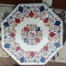 18" Marble Coffee Table Top Lapis Lazuli Carnelian Floral Inlay Art Decor H5381A