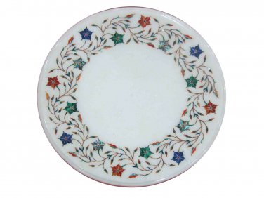 12" Marble Coffee Table Top Pietra Dura Marquetry Stone Inlay Stone Art Decor