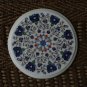12" Round Coffee Table Top Lapis Inlaid Floral Design Marquetry Home Mosaic Arts