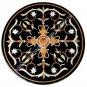 18" Black Marble Round Coffee Kitchen Table Top Marquetry Inlay Home Decor H5014