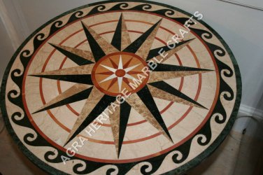24" Black Marble Coffee Center Top Table Handmade Inlay Art Furniture Decor E848