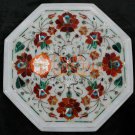 12" Marble Top Coffee Table Carnelian Marquetry Floral Inlay Art Christmas Gifts
