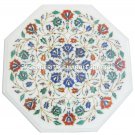 Marble Coffee Table Top Multi Inlay Marquetry Floral Christmas Gift Decor H1898