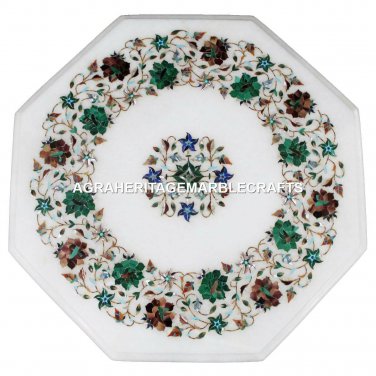 Marble Coffee Kitchen Table Top Floral Handicraft Inlay Housewarming Gift H1432