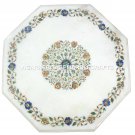 Marble Stone Coffee Side Table Top Semi Stone Mosaic Inlaid Gift Art Decor H1401