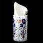 White Marble Pen Pencil Holder Lapis Inlaid Marquetry Filigree Art Home Decor