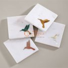 Marble White Tea Coasters Set 4 Piece Plate Unique Handmade Marble Inlay Art