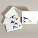 White Marble Coasters Plate Premium Quality Handmade Stone Inlay Art Dining Deco