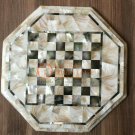 12" Marble Real Mop Inlay Stone Chess Table Top Blocks Art Housewarming Gifts 12" Marble Real Mop Inlay Stone Chess Table Top Blocks Art Housewarming Gifts
