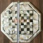 12" Marble Real Mop Inlay Stone Chess Table Top Blocks Art Housewarming Gifts