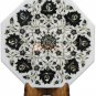 12"x12" Marble White Decorative Wall tile Inlay Black z Floral Design Home Decor