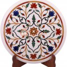 12"x12" Marble Wall Decor Tile Carnelian Marquetry Floral Art Living Room Decor