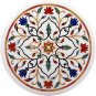 12"x12" Marble Wall Decor Tile Carnelian Marquetry Floral Art Living Room Decor