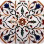 12"x12" Marble Wall Decor Tile Carnelian Marquetry Floral Art Living Room Decor