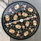 24" Black Marble Coffee Center Table Top Handicraft Inlay Arts Garden Decor E453