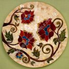 24" White Marble Round Kitchen Table Top Mosaic Inlay Home Interior Decor H4703