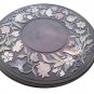 24" Black Marble Coffee Table Top Marquetry Inlay Floral Christmas Gift Decor