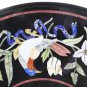 24" Black Marble Coffee Table Top Marquetry Inlay Floral Christmas Gift Decor