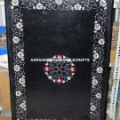 Black Marble Breakfast Dining Table Top Marquetry Mother of Pearl Inlaid H5660 Black Marble Breakfast Dining Table Top Marquetry Mother of Pearl Inlaid H5660