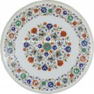 Marble Coffee Table Top Inlay Mosaic Floral Multi Art Furniture Patio Decor H950