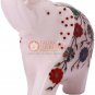 6" Marble White Wild Elephant Statue Semi Precious Floral Art Christmas Eve Gift