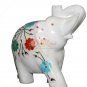 6" White Handmade Decorative Elephant Statue Semi Precious Inlaid Columbus Gifts