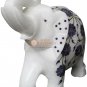 6" White Jumbo Elephant Lapis Inlaid Floral Precious Design Housewarming Gifts