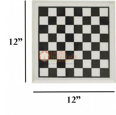White Marble Chess Set With Chess Pieces King Handmade Mosaic Stone Art Decor