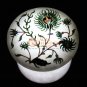 2"x2" Marble White Trinket Ring Box Malachite Inlay Floral Birthday Gifts Decor
