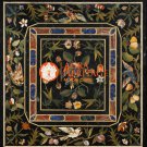 Marble Black Conference Dining Table Top Pietra Dura Inlay Marquetry Decor E1612