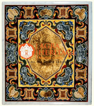 40"x28" Marble Dining Hallway Table Top Pietra Dura Italian Inlay Decor E1616