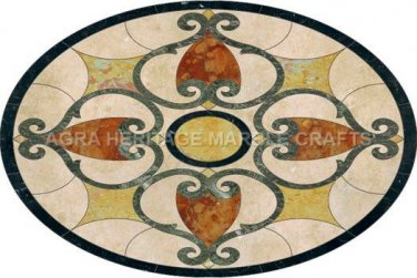 36" Handmade Marble Top Dining Patio Table Inlay Design Living Room Decor H4828A