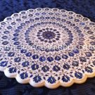24" White Marble Coffee Garden Outdoor Table Lapis Lazuli Inlay Floral Art H4760