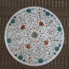 24" Marble Coffee Center Table Top Multi Inlay Stone Christmas Eve Home Decor
