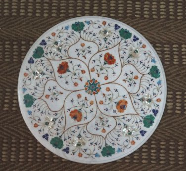 24" Marble Coffee Center Table Top Multi Inlay Stone Christmas Eve Home Decor