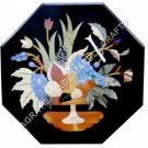 24" Marble Outdoor Coffee Table Top Fruit Inlay Mosaic Work Hallway Decor E472