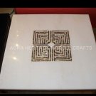 24" White Marble Coffee Side MED T2 Table Top Abalone Inlay Stone Decor E239 24" White Marble Coffee Side MED T2 Table Top Abalone Inlay Stone Decor E239