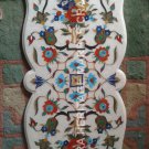 48"x24" White Marble Coffee Table Top Marquetry Inlay Decorative Furniture E351
