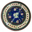 36" Marble Dining Side Table Top Mosaic Inlay Floral Design Christmas Gift E1527