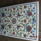 3'x2' White Marble Dining Table Top Marquetry Inlay Floral Art Garden Decor E355